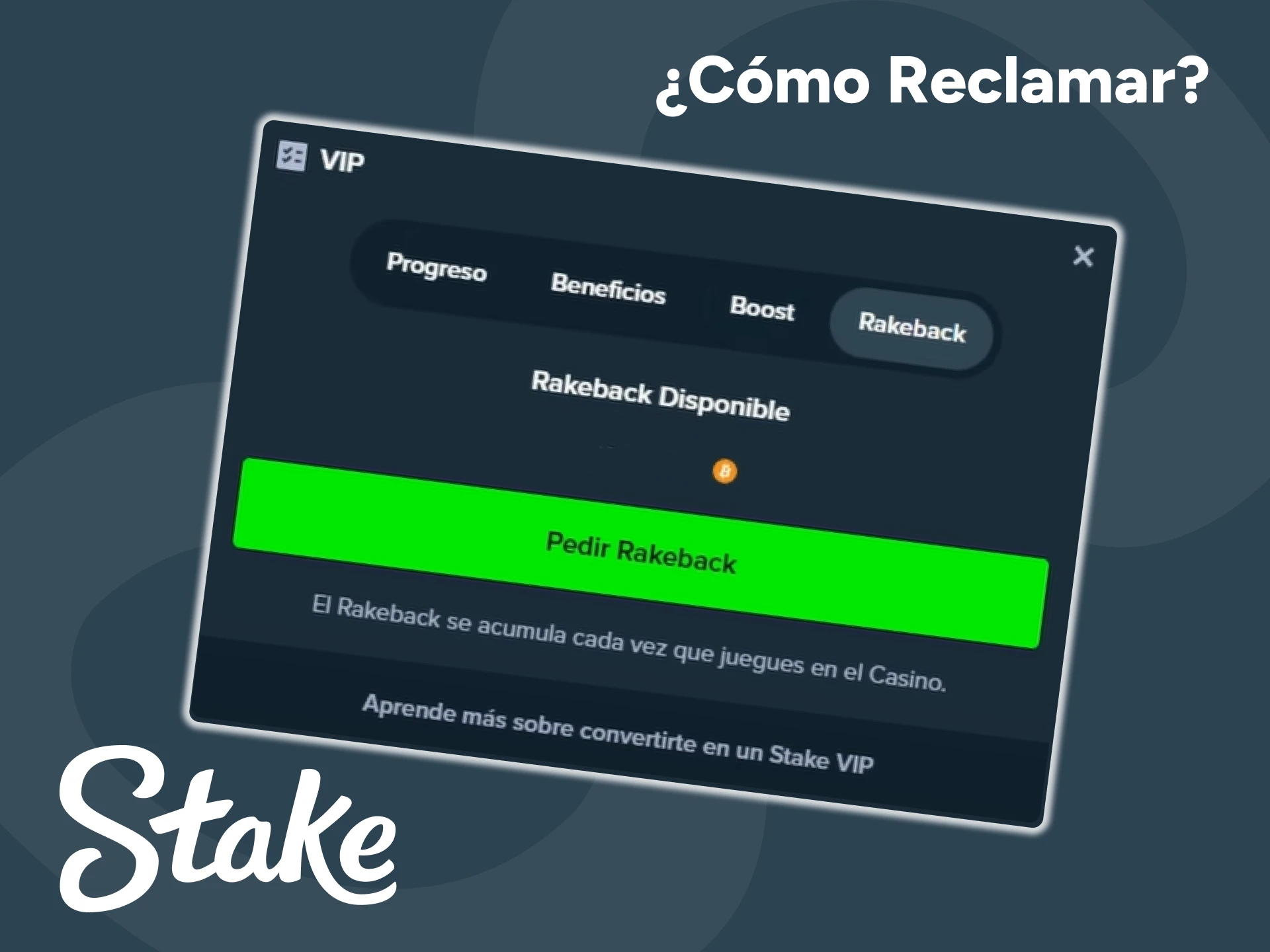 Aprende cómo puedes reclamar tu Rakeback en el sitio web de Stake.